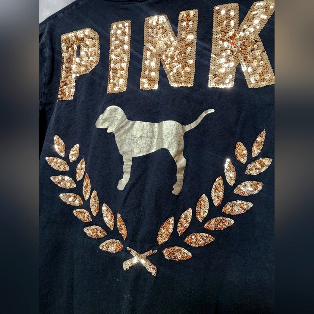 Victoria's Secret PINK Sequin Logo Top